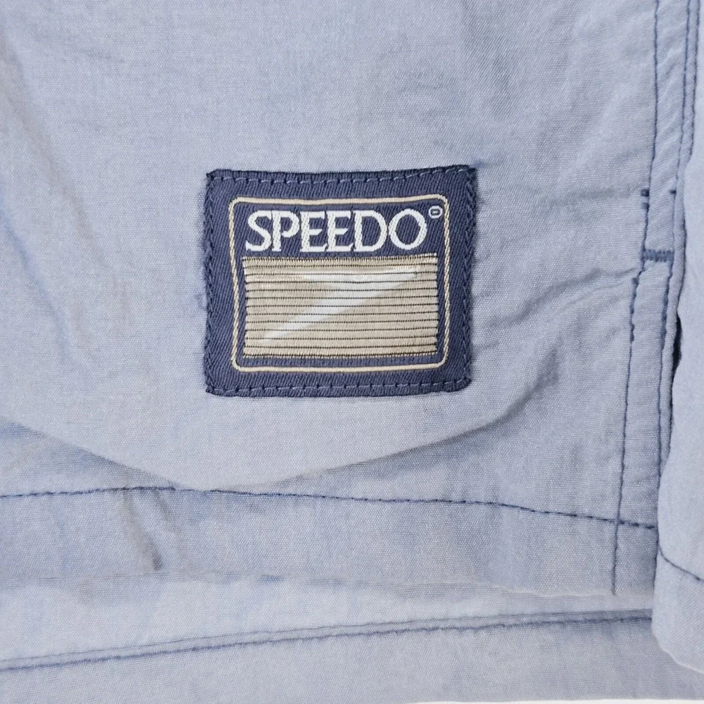 Speedo Swim Trunks Mens XL‎ Light Blue Athletic Beachwear Quick Dry Logo Shorts
